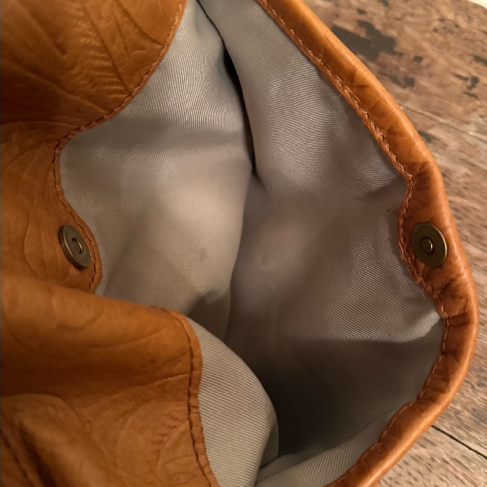 American Leather Co Jamestown Tan Brown Top Handle Shoulder Crossbody Purse - Picture 8 of 9
